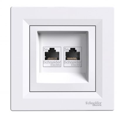Asfora gniazdo komputerowe podwójne 2x RJ45 kat.5e UTP biały EPH4400121 SCHNEIDER (EPH4400121/ES)